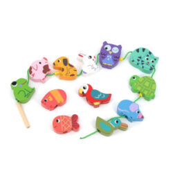 Perles en bois à enfiler – Animaux familiers – Vilac 1504