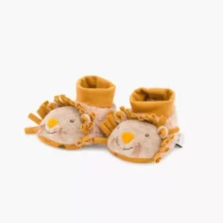 Chaussons Lion puce bébé 0-6 mois – Sous mon baobab – Moulin Roty 669010