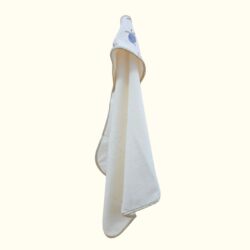 Cape de bain liseré doré – double gaze Coquillages – HappyDou