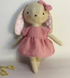 Lapine Léa – Robe en double gaze à pois dorés – Saperlipoupette