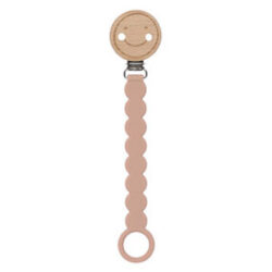 Attache sucette Bois/Silicone Tiny Smile – Rose Poudré – Lässig