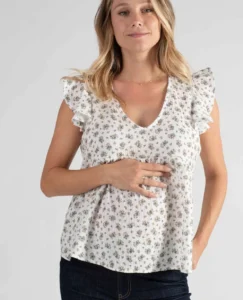 Top papillon de grossesse et d’allaitement Suzanne – Cache Coeur