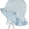 Chapeau avec points 3D et protection de la nuque – Bleu claire – Sterntaler